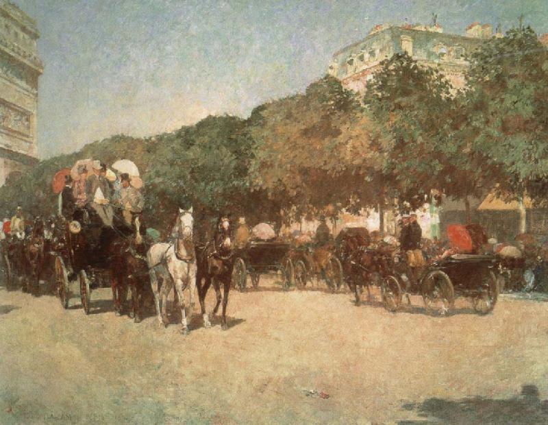 Childe Hassam Grand Prix Day china oil painting image